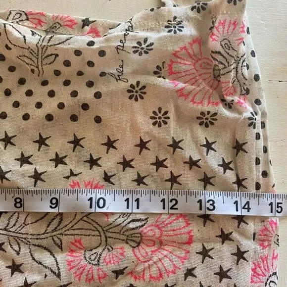 Free People IvoryPink & Black Floral Gauze Mesh  hobo tote - Picture 3 of 3